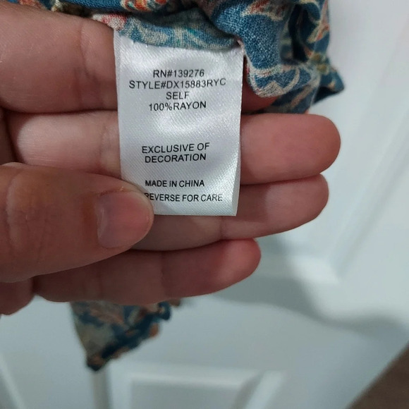 Daniel Rainn Teal Green Marielle Tassel Detail Sleeveless Blouse in Size 1X - Picture 10 of 10